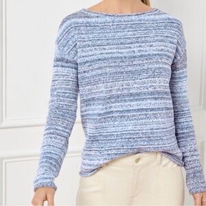 Talbots Heathered Blue Crew Neck Sweater